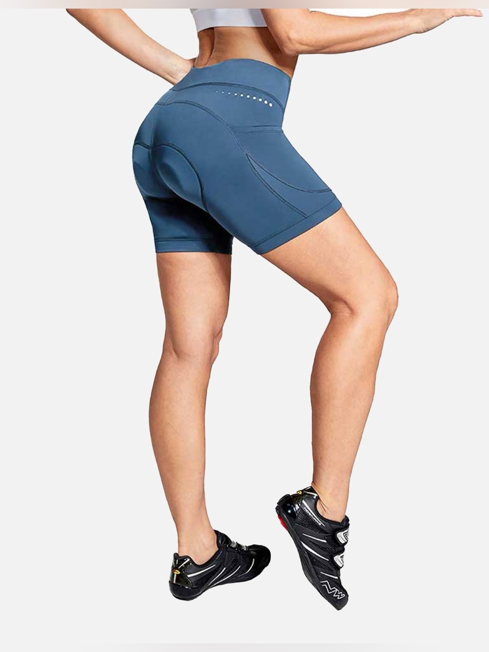 Baleaf Women's V-Waist Padded Cycling Shorts 3 inch inseam - Picture 3 of 11